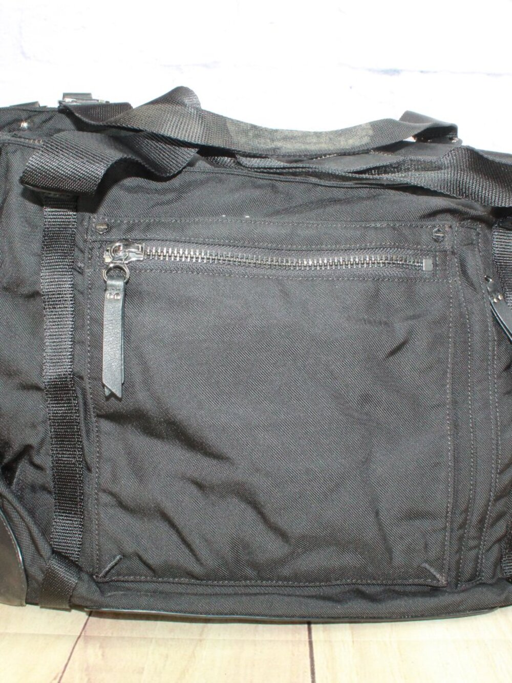 Timbuk2 Hudson Ballistic Nylon Black Leather Trim Briefcase Messenger Bag